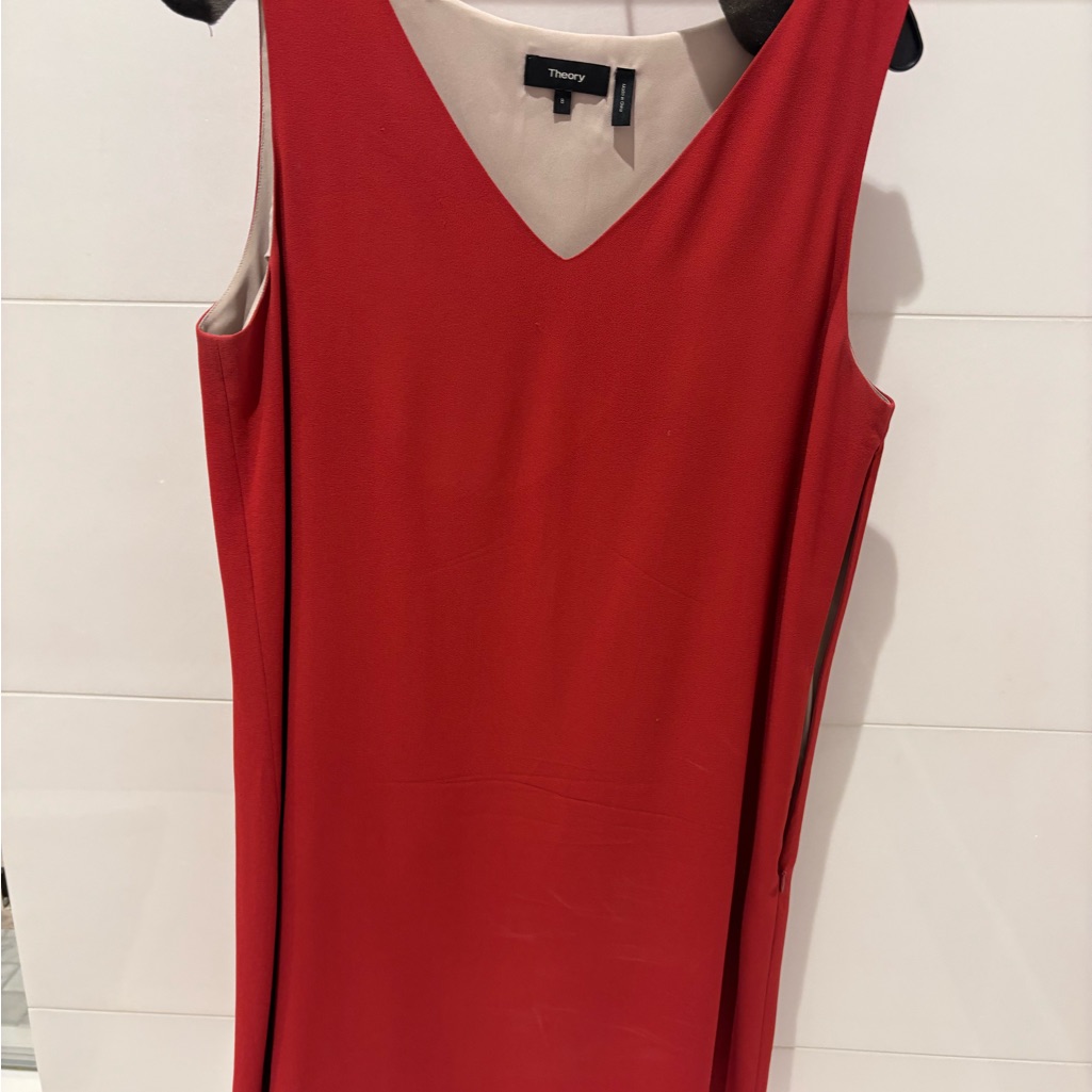 Theory V Neck Lined Dress Size 8